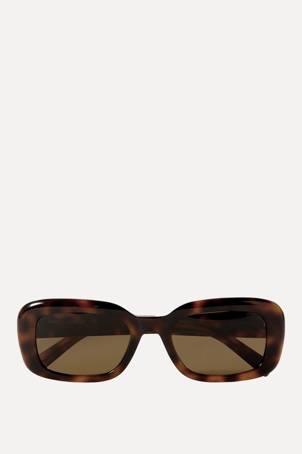 Square-Frame Tortoiseshell Acetate Sunglasses from SAINT LAURENT EYEWEAR