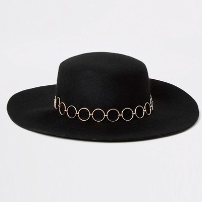 Black Snaffle Trim Fedora Hat