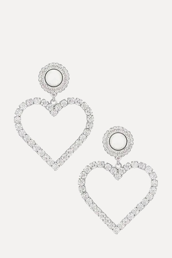 Crystal Heart Earrings from Alessandra Rich