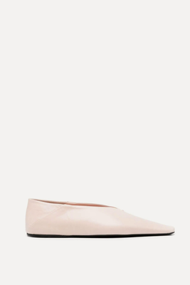 Almond-Toe Leather Ballerina Shoes from Jil Sander