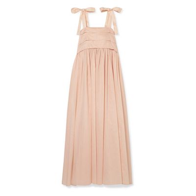 Hortense Silk-Trimmed Cotton-Voile Maxi Dress