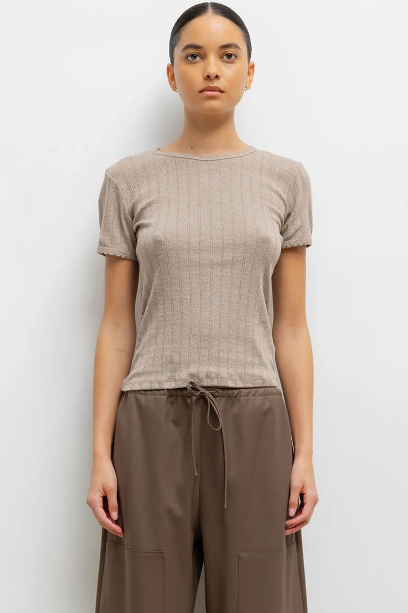 Pointelle Slim Fit Tee from Leset