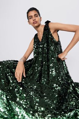 Colour Block Sequin Dress from Zara