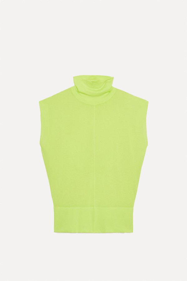 Fluid Knit High Neck Top from Zara