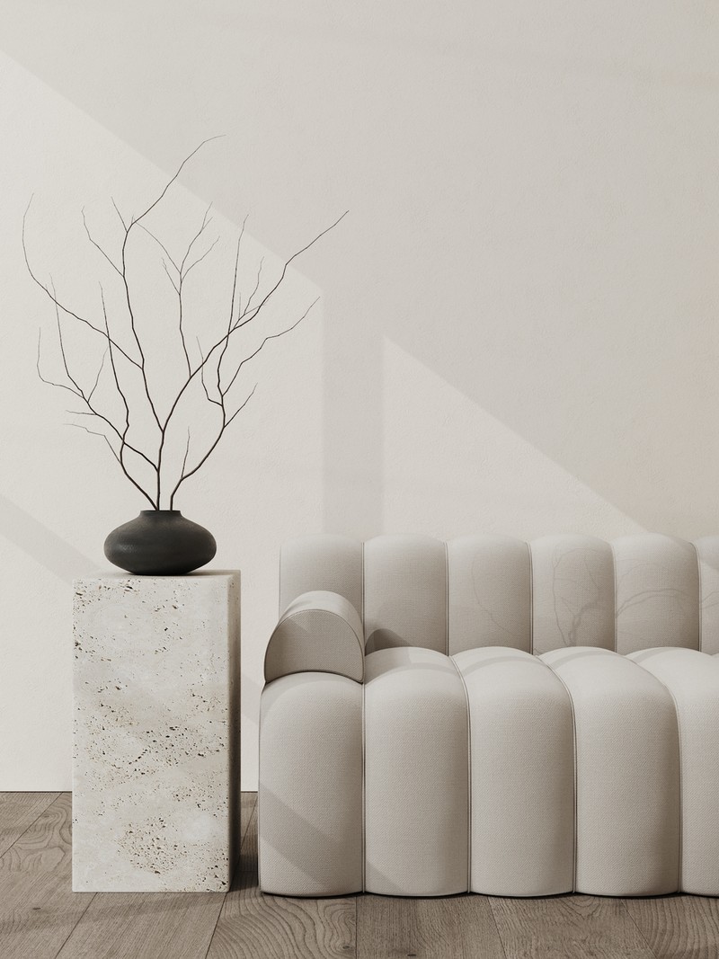 Nova Plinth In Travertine from Collecton Noir