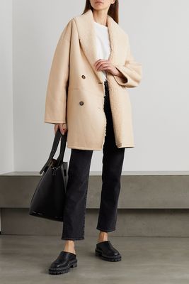 Namo Oversized Double-Breasted Shearling Coat from Lou Lou Studio