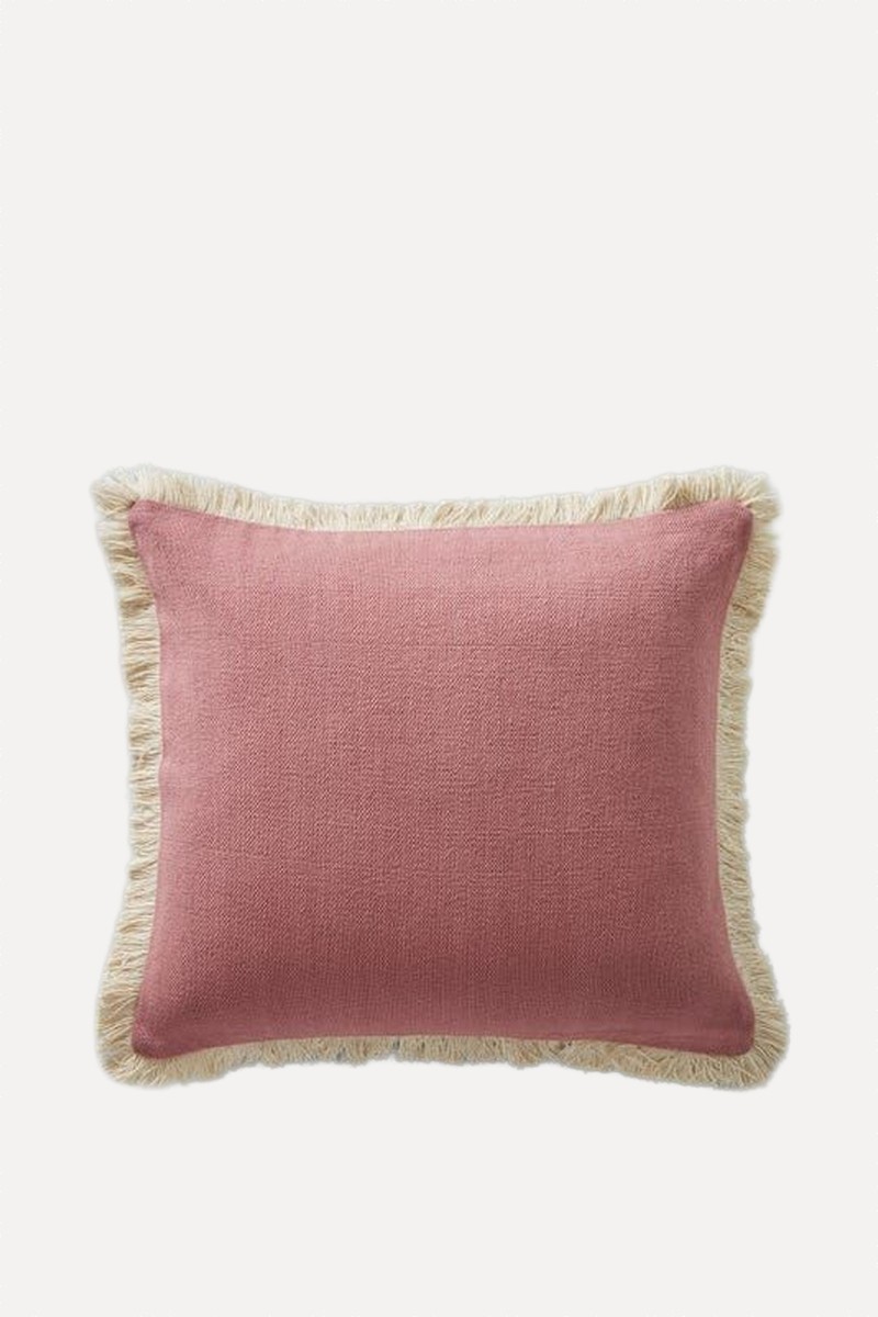 Canvas Fringed Cotton Square Cushion