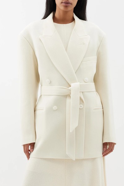 Exaggerated-Shoulder Wool-Blend Twill Tux Blazer from Raey