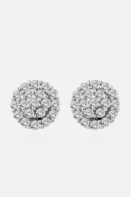9K White Gold Diamond Cluster Earrings 0.50ct