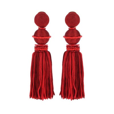 Tassel Clip on Earrings from Oscar de la Renta