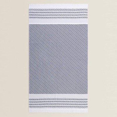 Cotton Beach Towel with Striped Borders from Zara