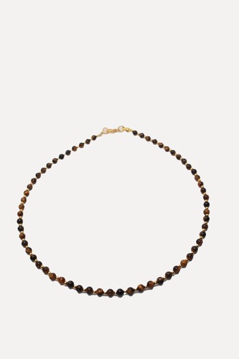 Tiger Eye Gemstone Choker Necklace from Ruby Red Gems