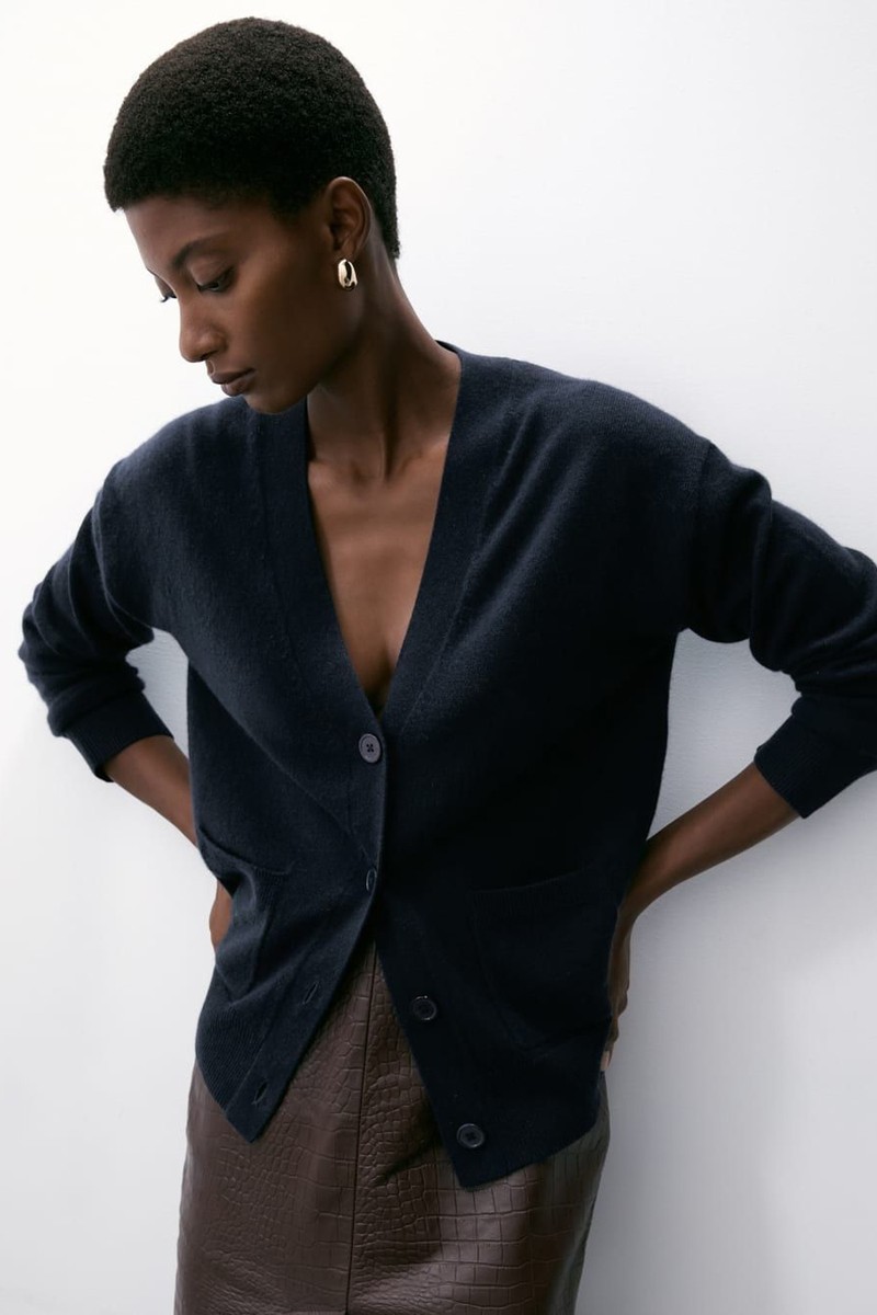 Pure Cashmere V-Neck Button Front Cardigan