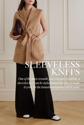 Belted Wool Blend Felt Vest, £330 | MICHAEL Michael Kors