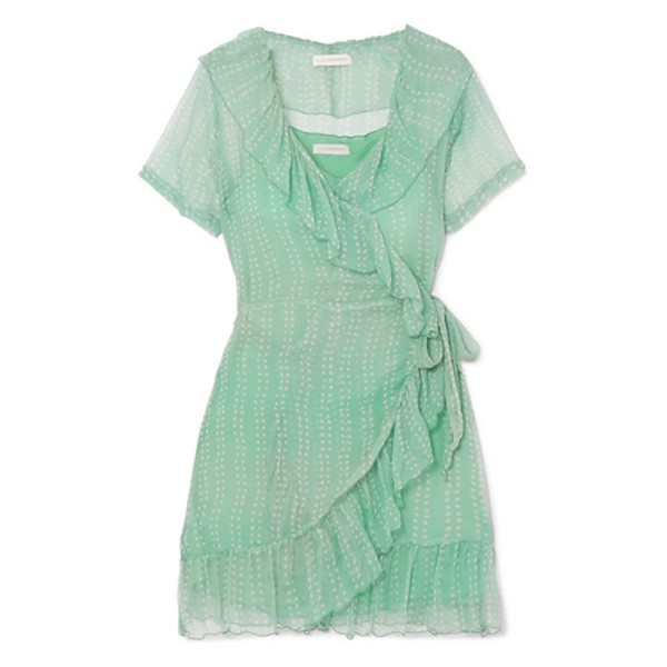 Kimi Printed Silk-Crepon Wrap Midi Dress