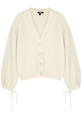 Bougainvillea Cream Textured-Knit Cardigan from Paige