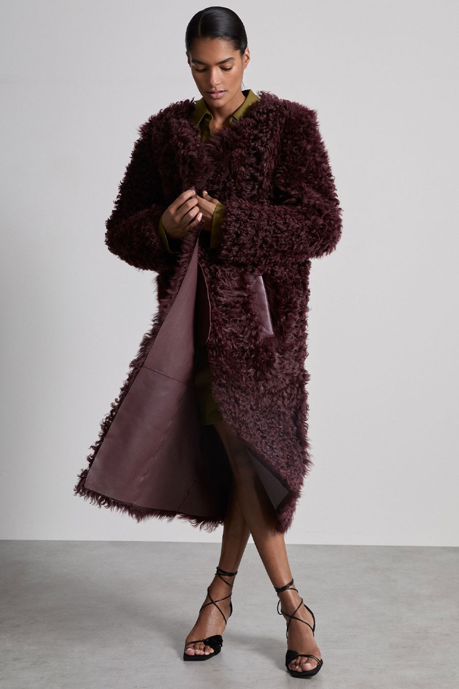 Dianna Atelier Shearling Convertible Coat from Reiss