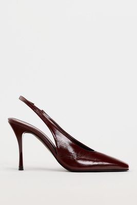 High-Heel Leather Slingback Shoes from Zara