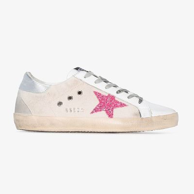White And Pink Superstar Canvas Sneakers from Golden Goose Deluxe Brand