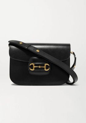 1955 Horsebit-Detailed Textured Leather Shoulder Bag  from Gucci