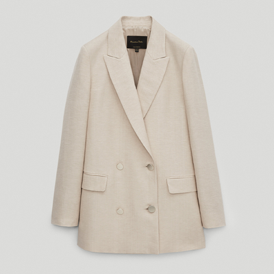 Double-Breasted Linen Blazer  from Massimo Dutti 