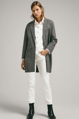 Houndstooth Wool Coat from Massimo Dutti