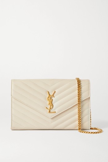 Envelope Textured-Leather Shoulder Bag from Saint Laurent