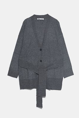 Belted Knit Cardigan from Zara