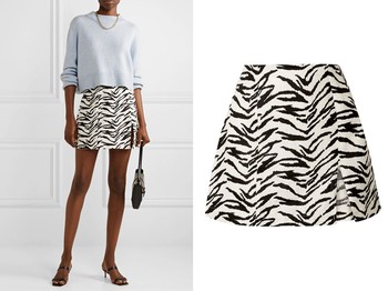 Cady Zebra-print Linen Mini Skirt from Reformation