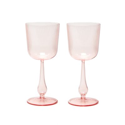 X Lee Mathews Set Of Two Luisa Wine Glasses from R+D.LAB
