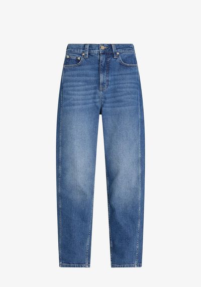 Indigo Tapered Barrel Jeans