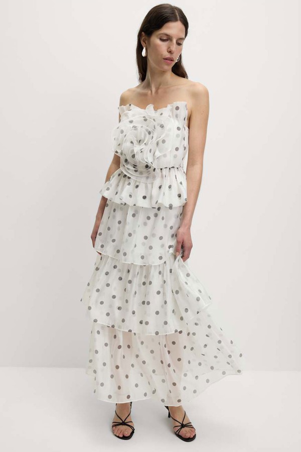 Organza Polka Dot Frill Midaxi Skirt from Marks & Spencer