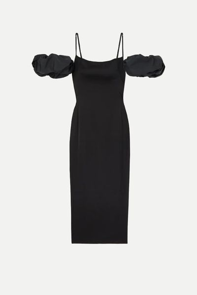 Chouchou Convertible Duchesse-Satin Midi Dress from JACQUEMUS