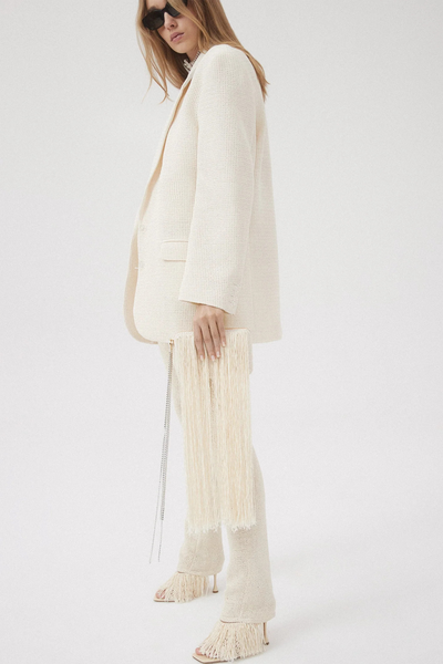 Lelia Clutch Cream Fringe Crochet from Magda Butrym