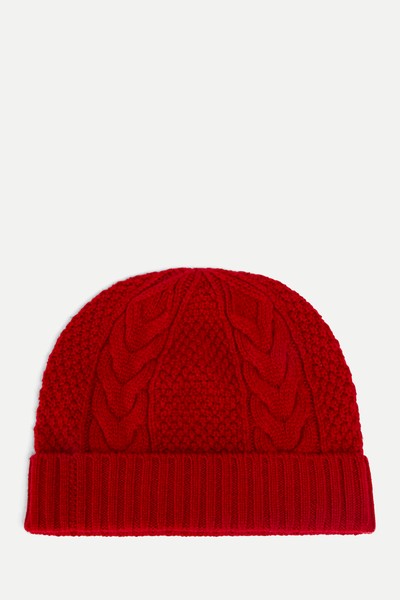 Cable-Knit Cashmere Beanie  from N.Peal