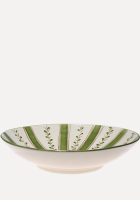 Olive Stripe Serving Bowl 