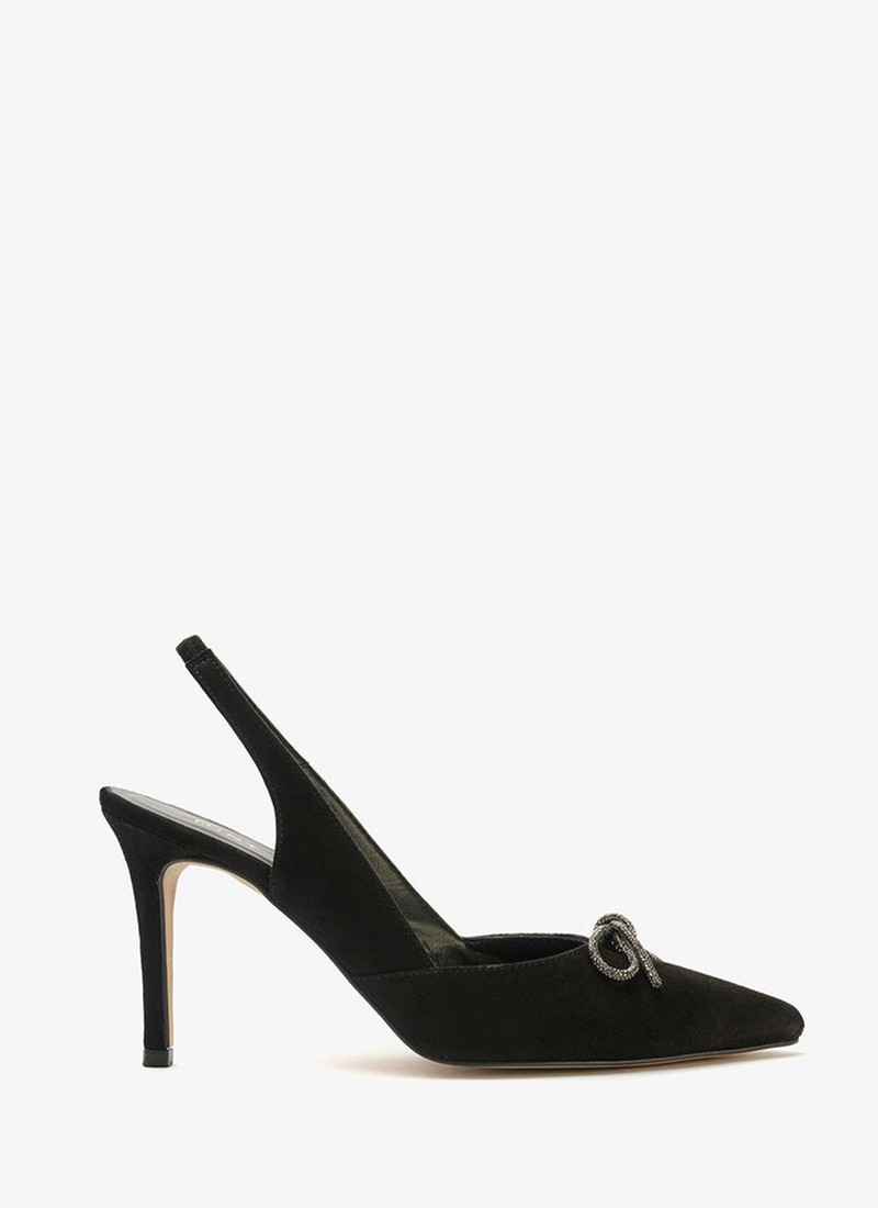 Lettie Black Bow Court Shoes