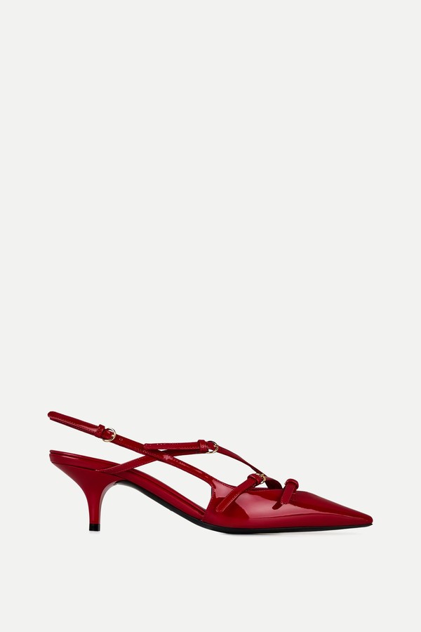 Brushed Leather Slingback Heels from MIU MIU
