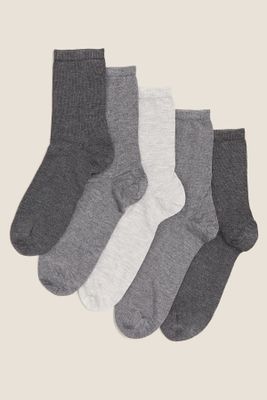 5pk Sumptuously Soft™ Ankle Socks from Marks & Spencer