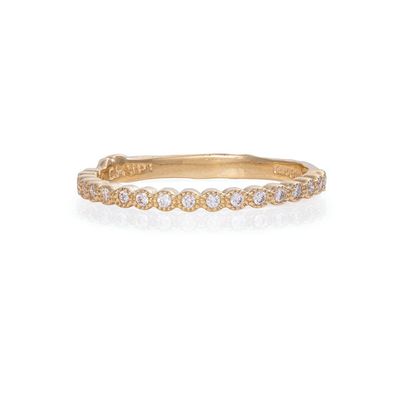 Solid Gold Edwardian Hawthorn Diamond Half Eternity Ring