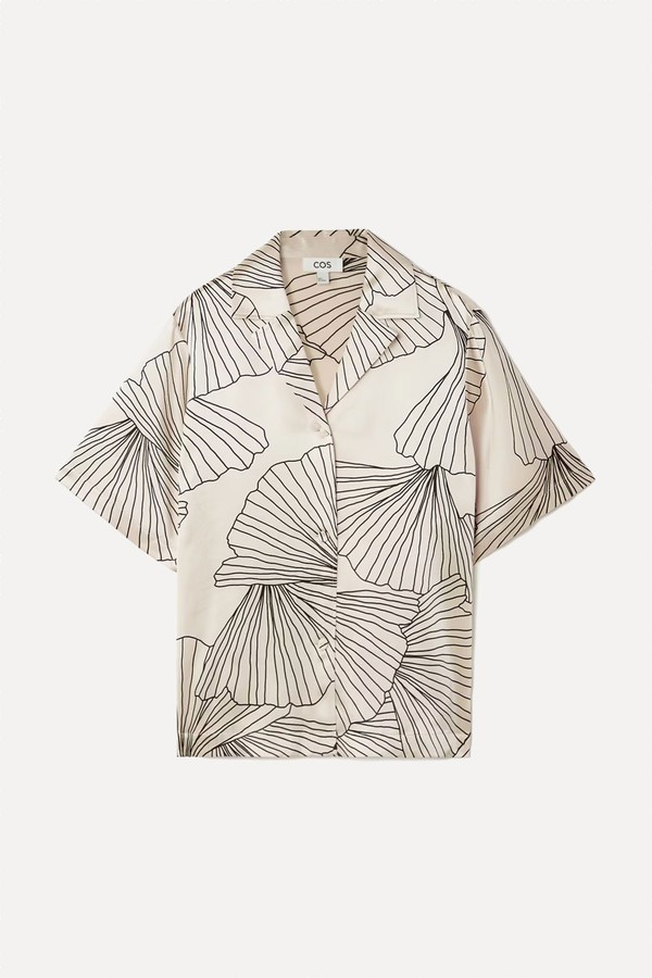 Printed Silk Short-Sleeved Shirt from COS