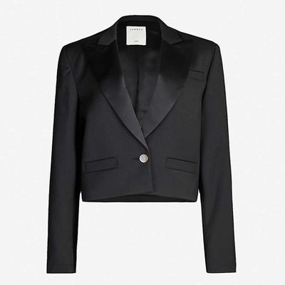 Tery Cropped Woven Blazer from Sandro