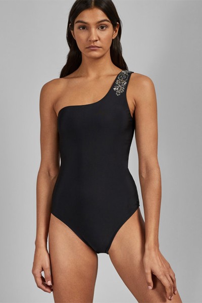 Yelmino Embellished One Shoulder Swimsuit