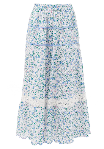 Saratoga Floral-Print Cotton Maxi Skirt from LoveShackFancy