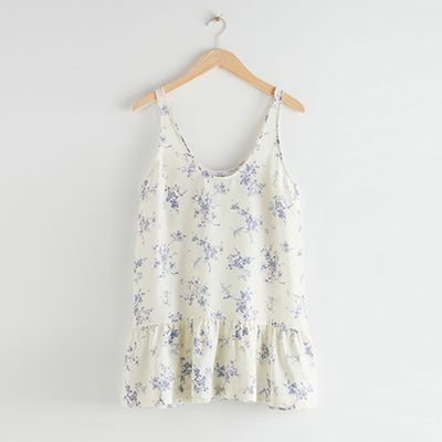 Floral Dropped Waist Silk Top from & Other Stories
