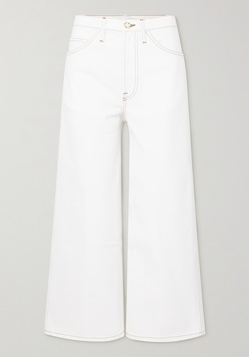 Le Italien Cropped High-Rise Wide-Leg Jeans from Frame