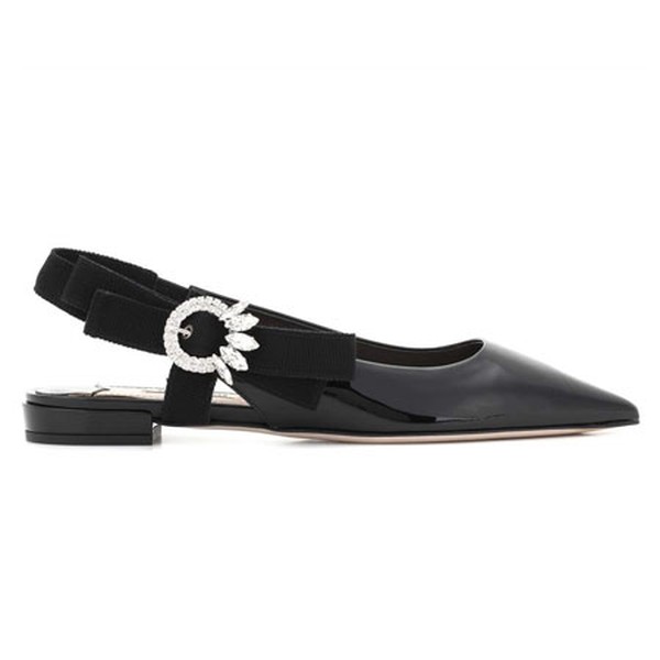 Leather Slingback Slippers from Miu Miu