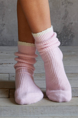 Pink Cashmere Bed Socks