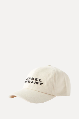 White Tyron Logo-Embroidered Cotton-Twill Cap from Isabel Marant