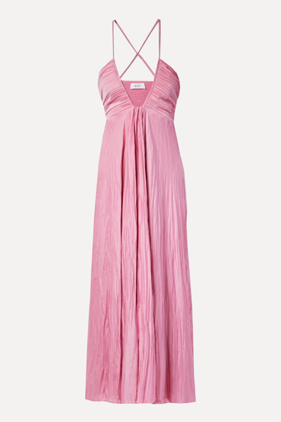 Angelina Plisse-Satin Maxi Dress from A.L.C